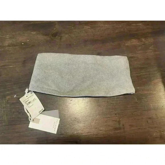 NWT Good American SPARKLE BETTER BAND TOP Size 1 / Small in Silver - Picture 4 of 6